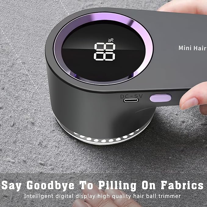 Lint Remover, Electric, Fabric Remover, LED Display, Clothing Fuzz Remover, Rechargeable
